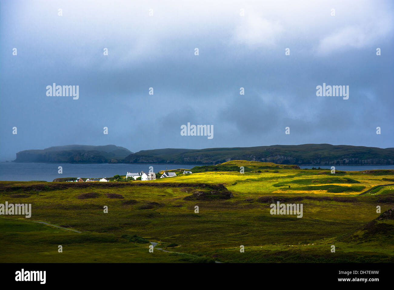 Coastal Landscape With Remote Village On The Isle Of Skye In Scotland ...