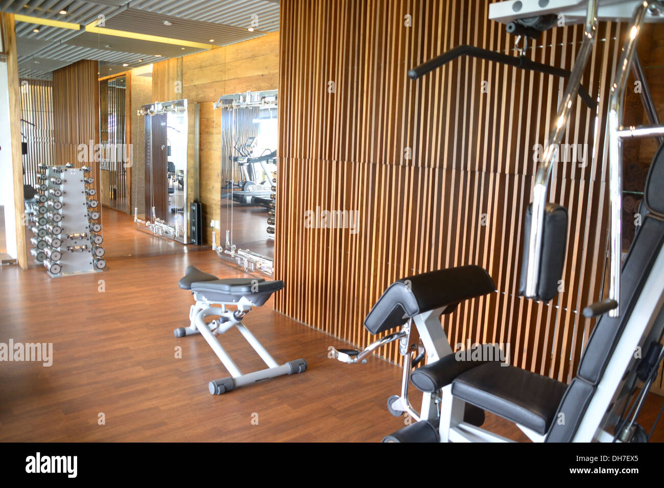 small gym in condomium, apartment, hotel Stock Photo