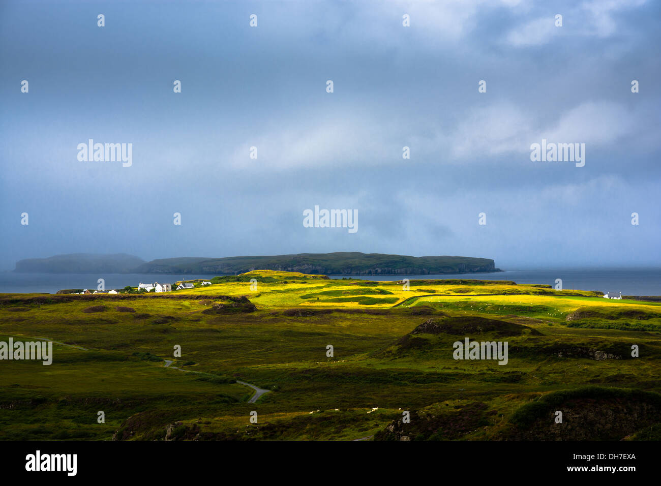 Coastal Landscape With Remote Village On The Isle Of Skye In Scotland ...