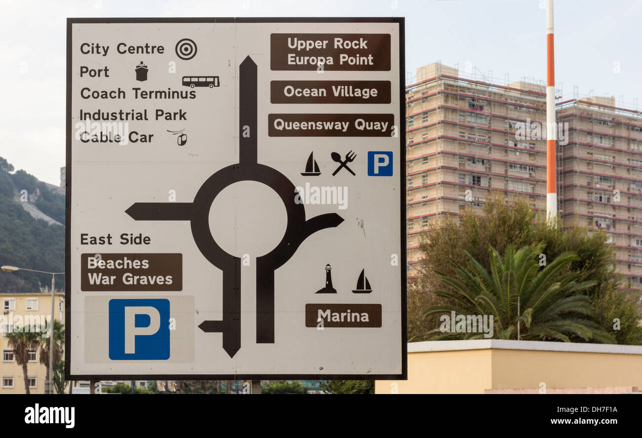 SIGN WITH INFORMATION AT ENTRANCE TO GIBRALTAR Stock Photo Alamy