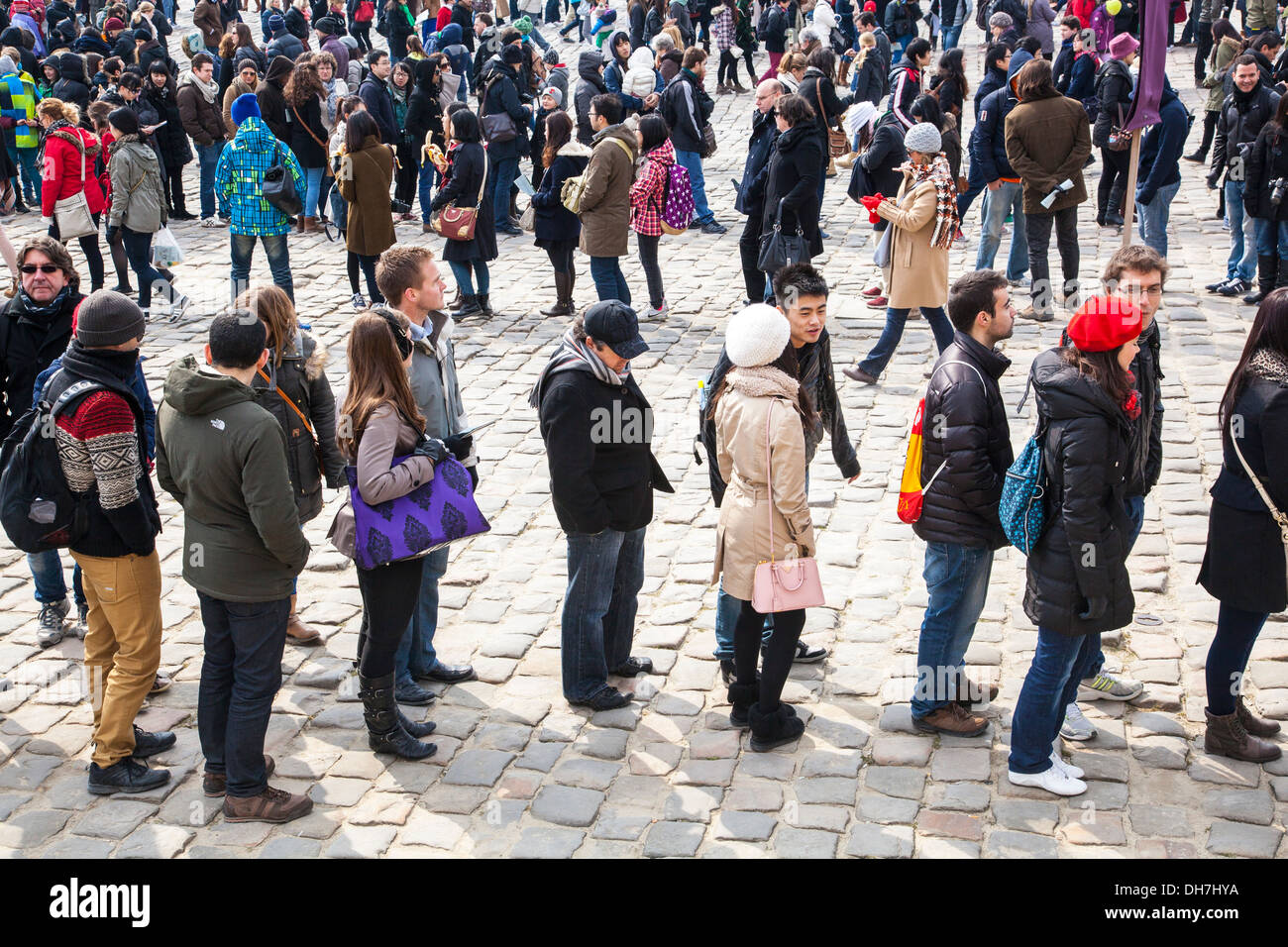 Queue of tourists, Palace of Versailles, Paris, France Stock Photo