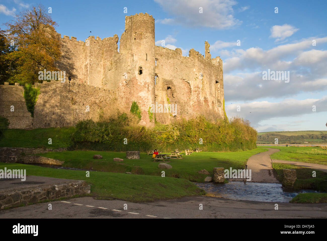Laugharne Castle Camarthenshire Wales UK Stock Photo Alamy
