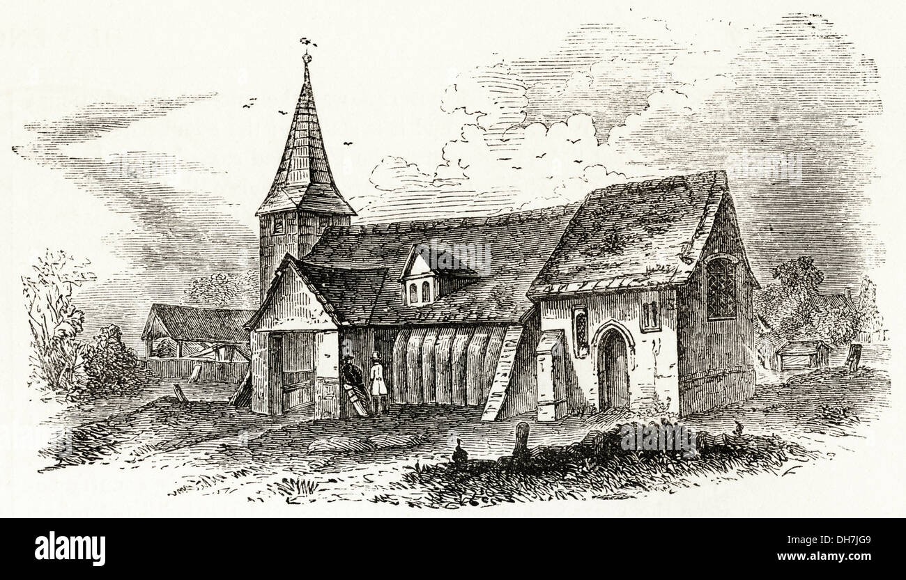 イギリス ヴィンテージ Sketch of Glyncorrwg Church イギリス ヴィンテージ Sketch of Glyncorrwg Church