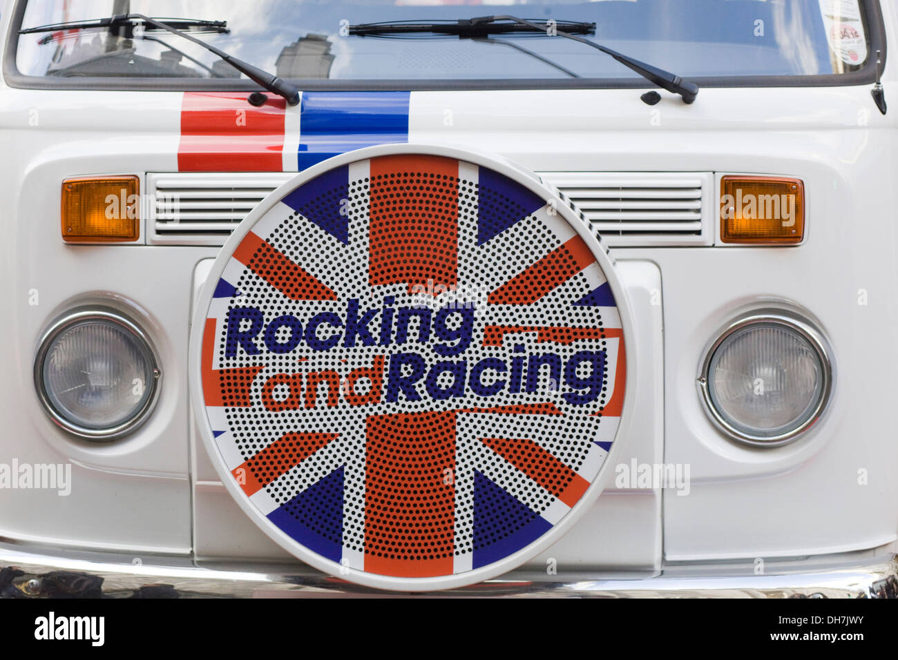 Silverstone Classic Rocking & Racing Camper Van Stock Photo - Alamy