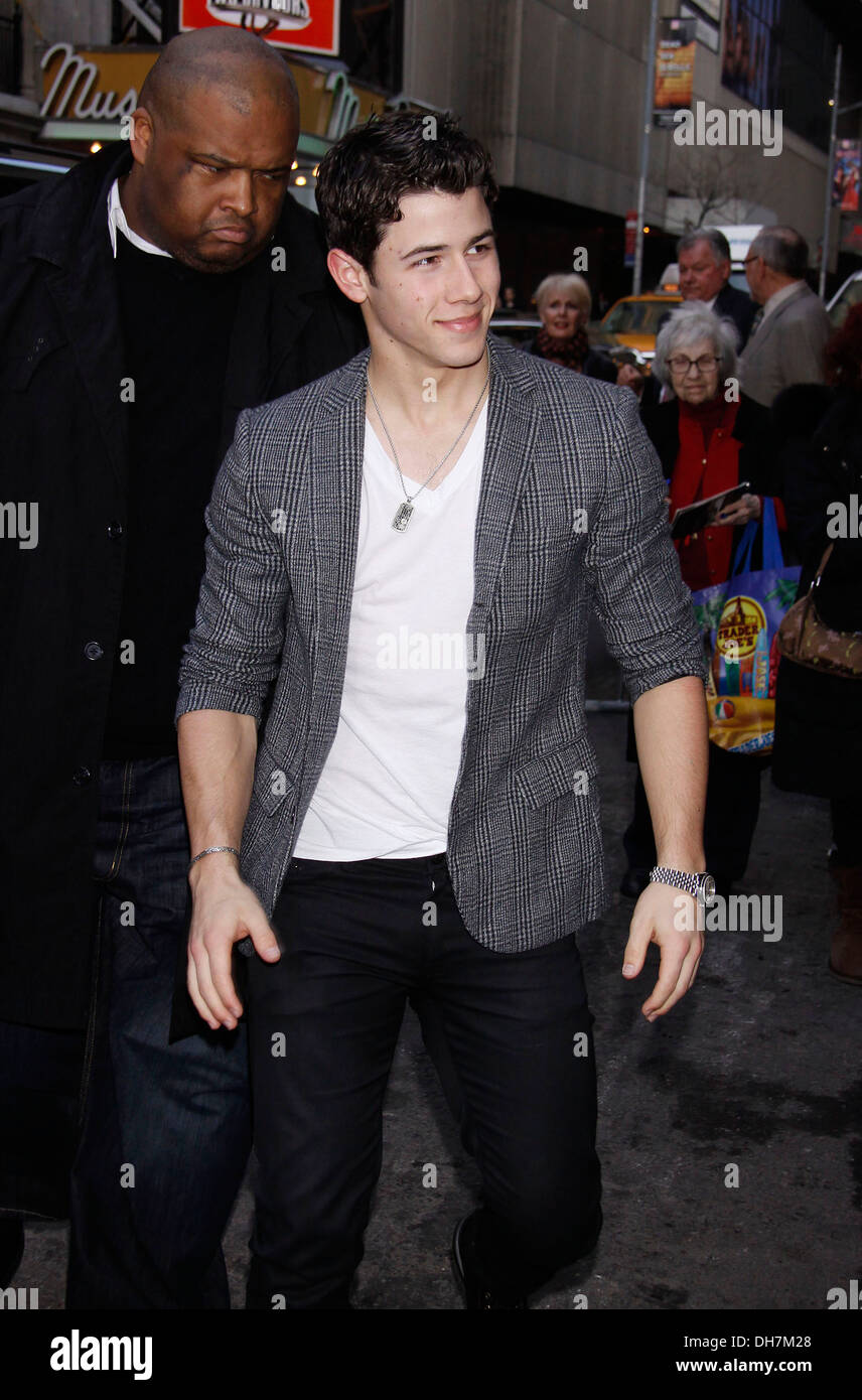 Nick Jonas with his bodyguard 'Big Rob' Broadway opening night of