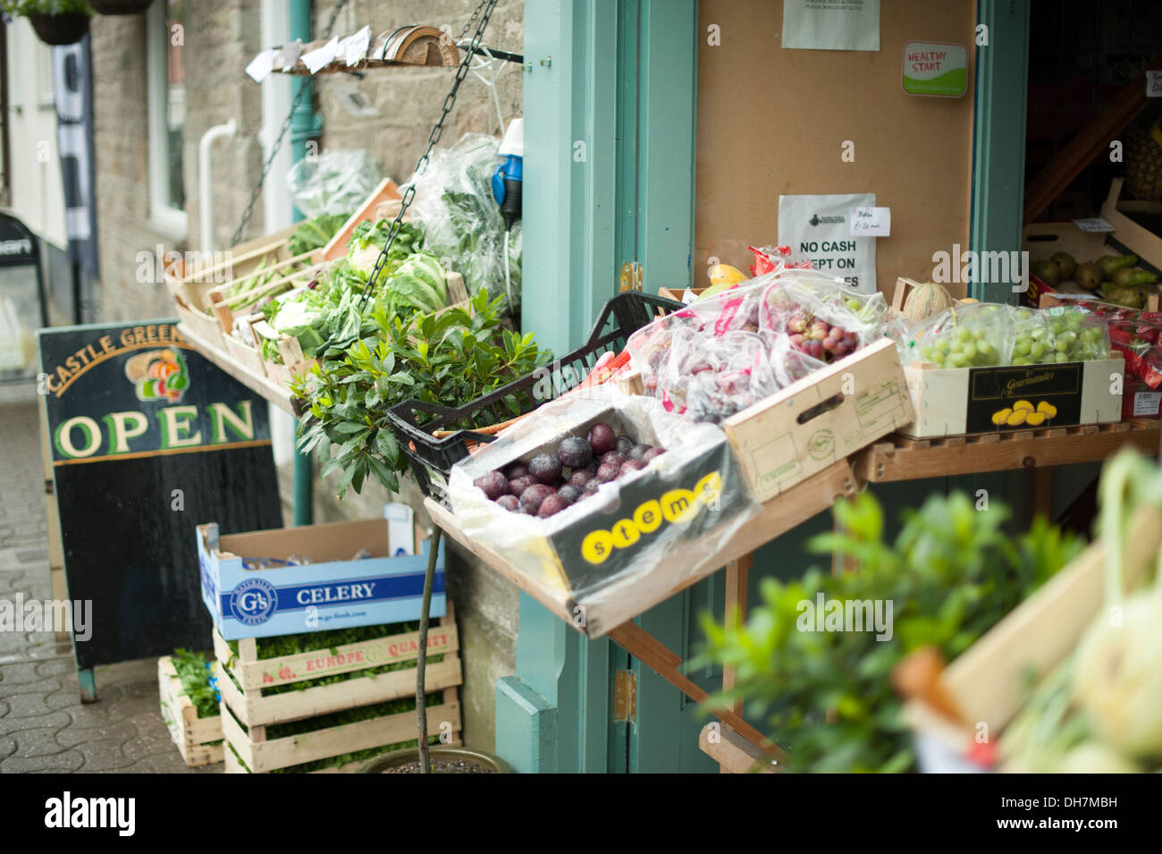 Traditional English Greengrocers Fresh Local Produce Stock Photo Alamy