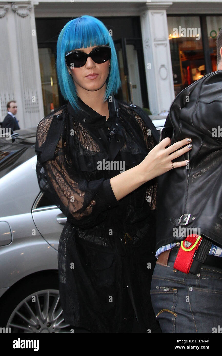Katy Perry at Dover Street Market and arriving at King's Cross St