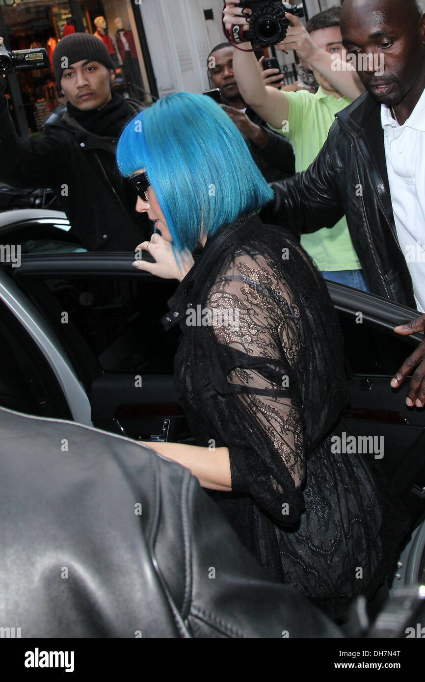 Katy Perry at Dover Street Market and arriving at King's Cross St