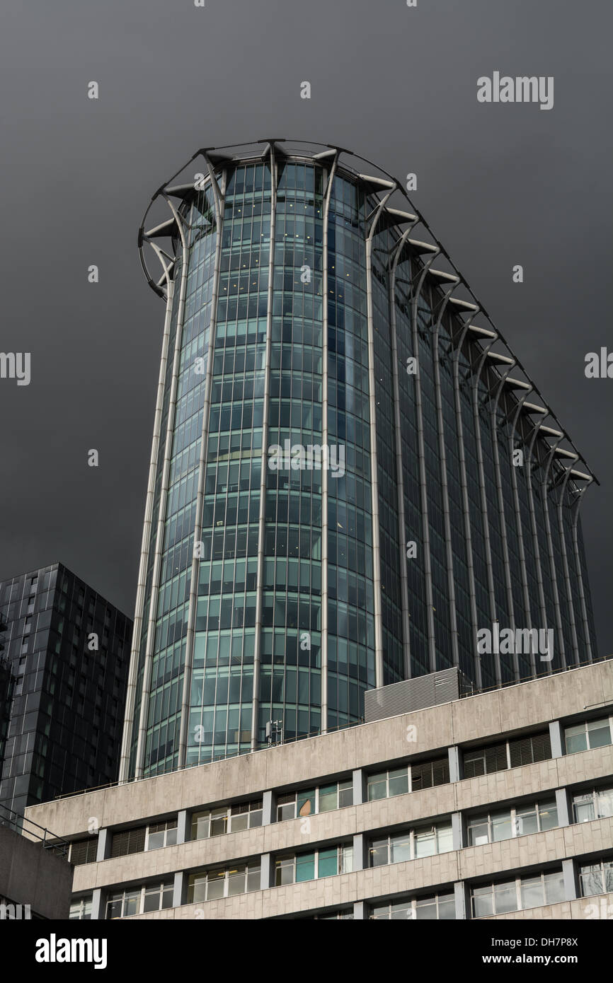 A view of City Point in gloomy weather and overcast skies Stock Photo