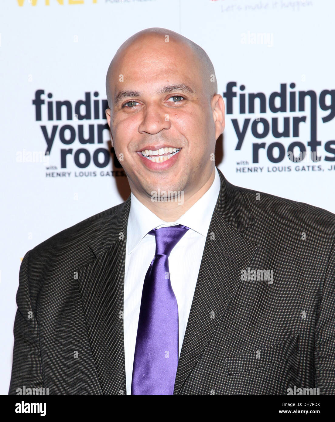 Mayor Cory Booker at premiere of 'Finding Your Roots' at Frederick P Rose Hall Jazz at Lincoln Center New York City USA - Stock Photo