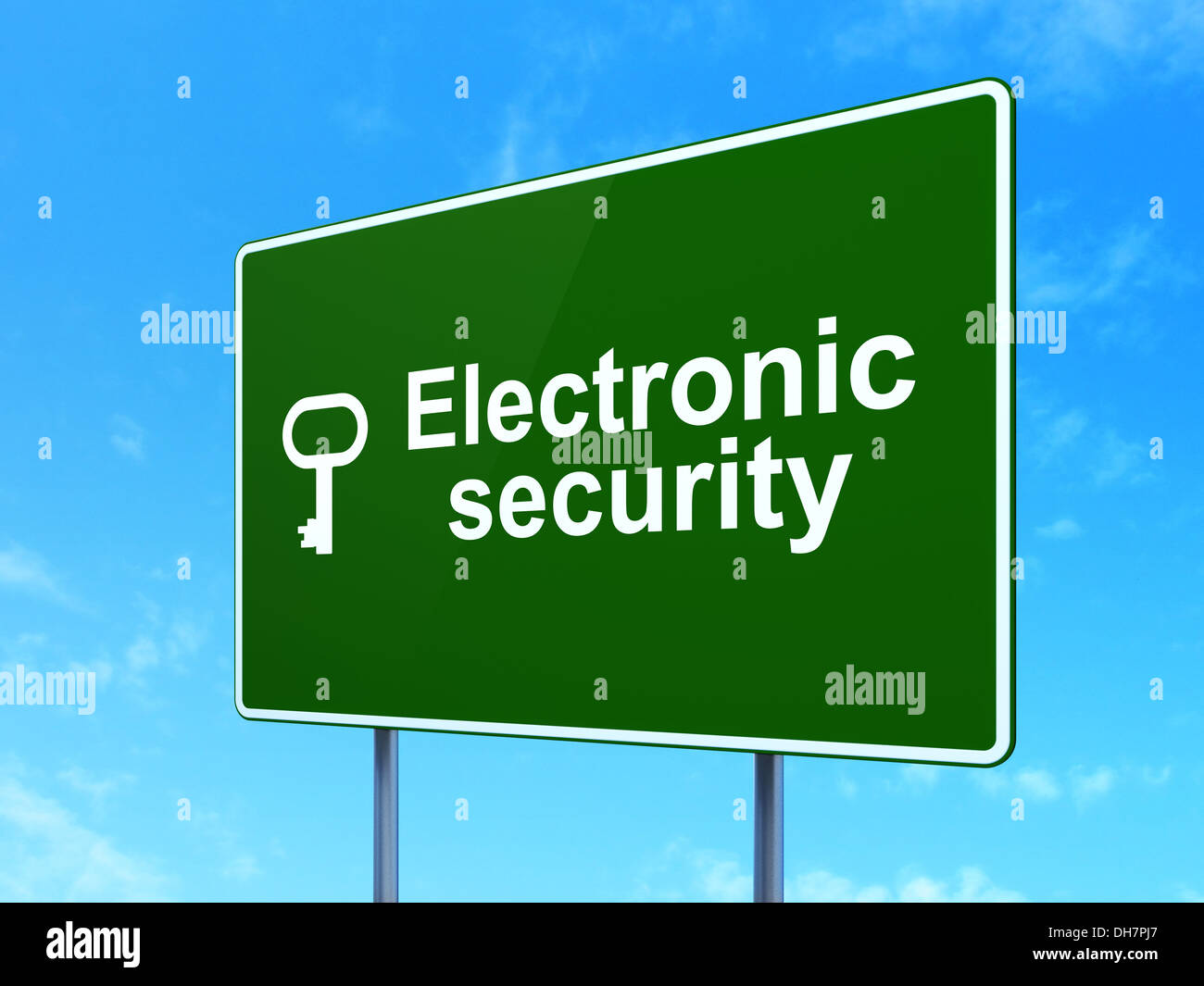 Privacy concept: Electronic Security Key road sign background Stock ...