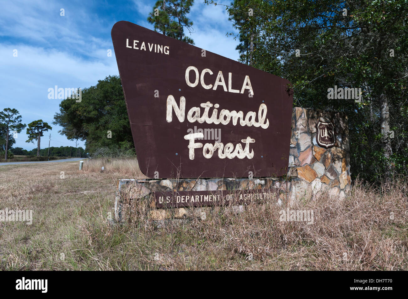 Roadsign on State Road 42 in the Ocala National Forest, Florida USA Stock  Photo - Alamy