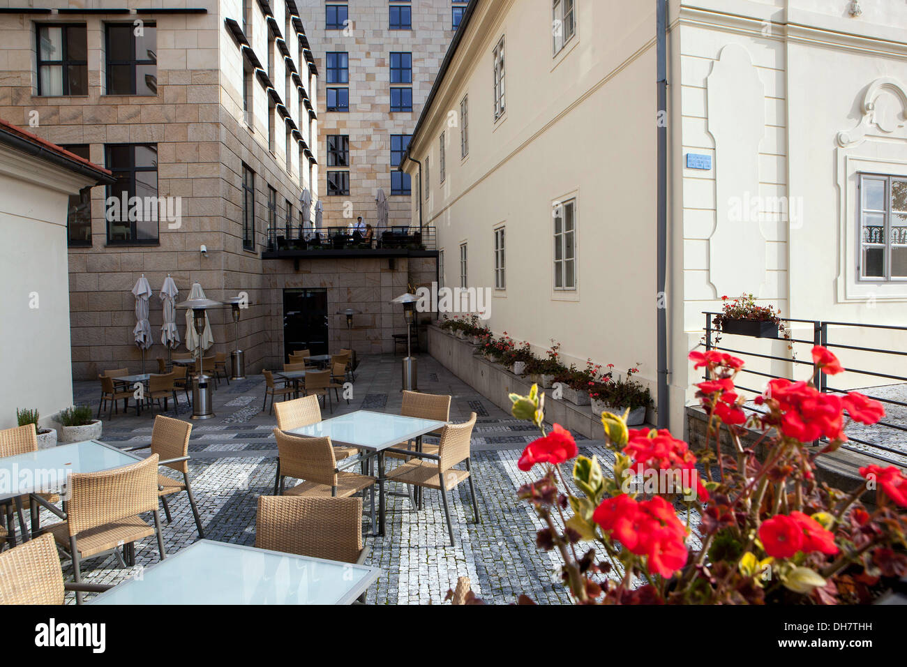 Four Seasons Hotel, view from the river Prague Czech Republic, Europe Stock Photo