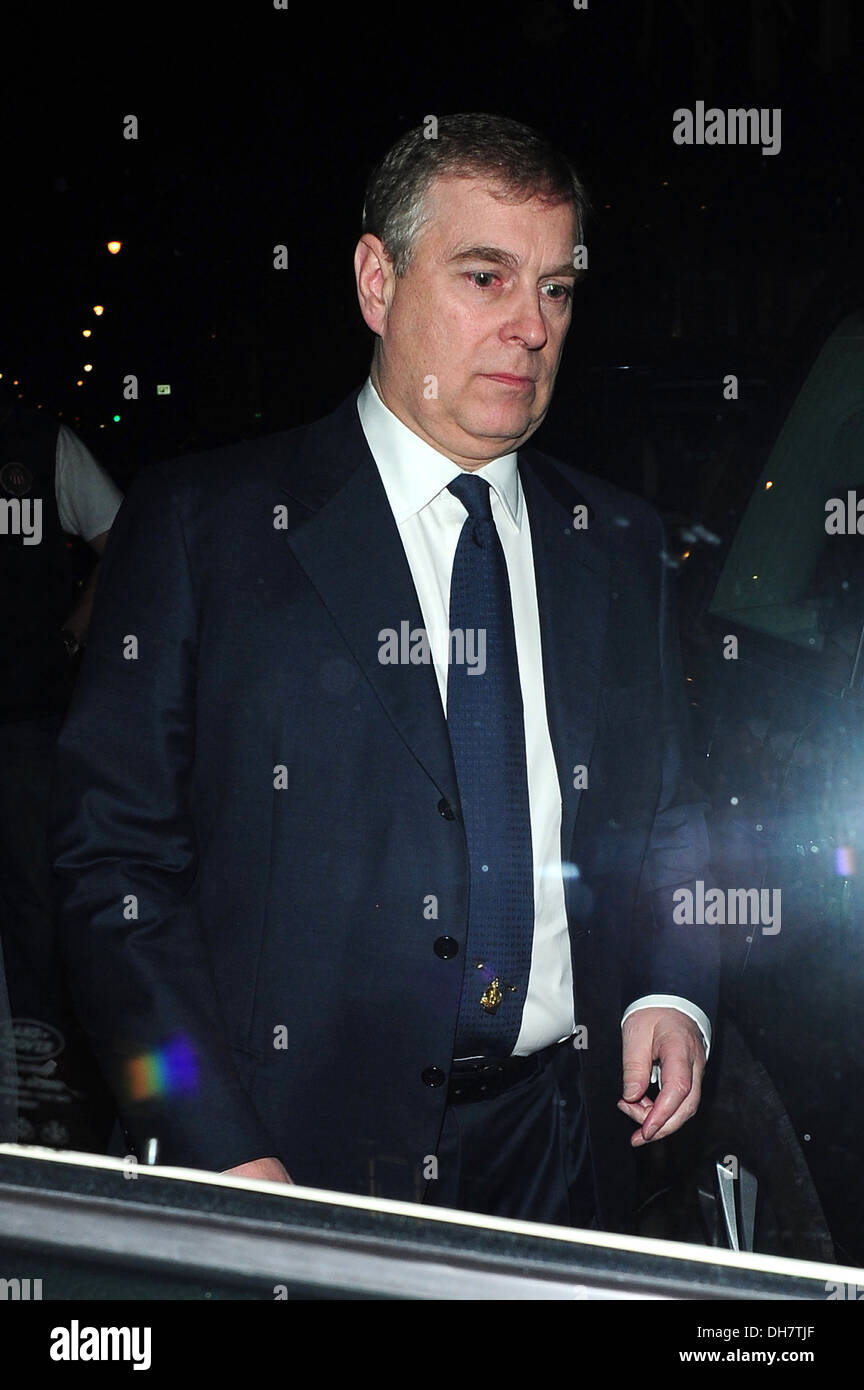 Prince Andrew at 34 restaurant London, England - 20.03.12 Stock Photo