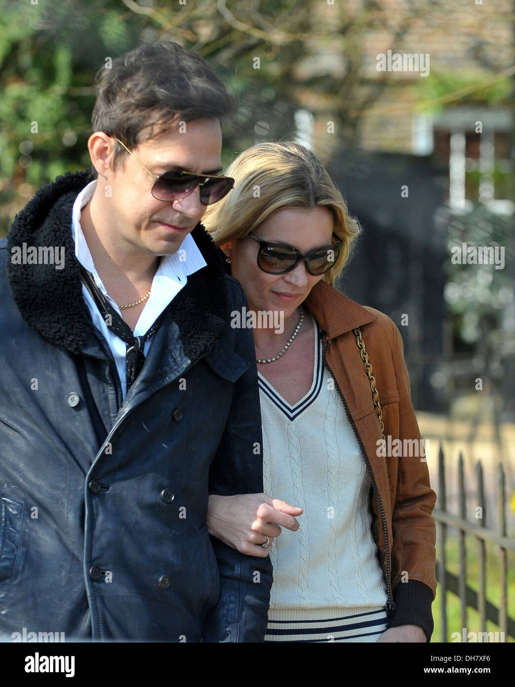 Kate Moss and Jamie Hince leaving their new North London home after moving in last week London England - 21.03.12 Stock Photo