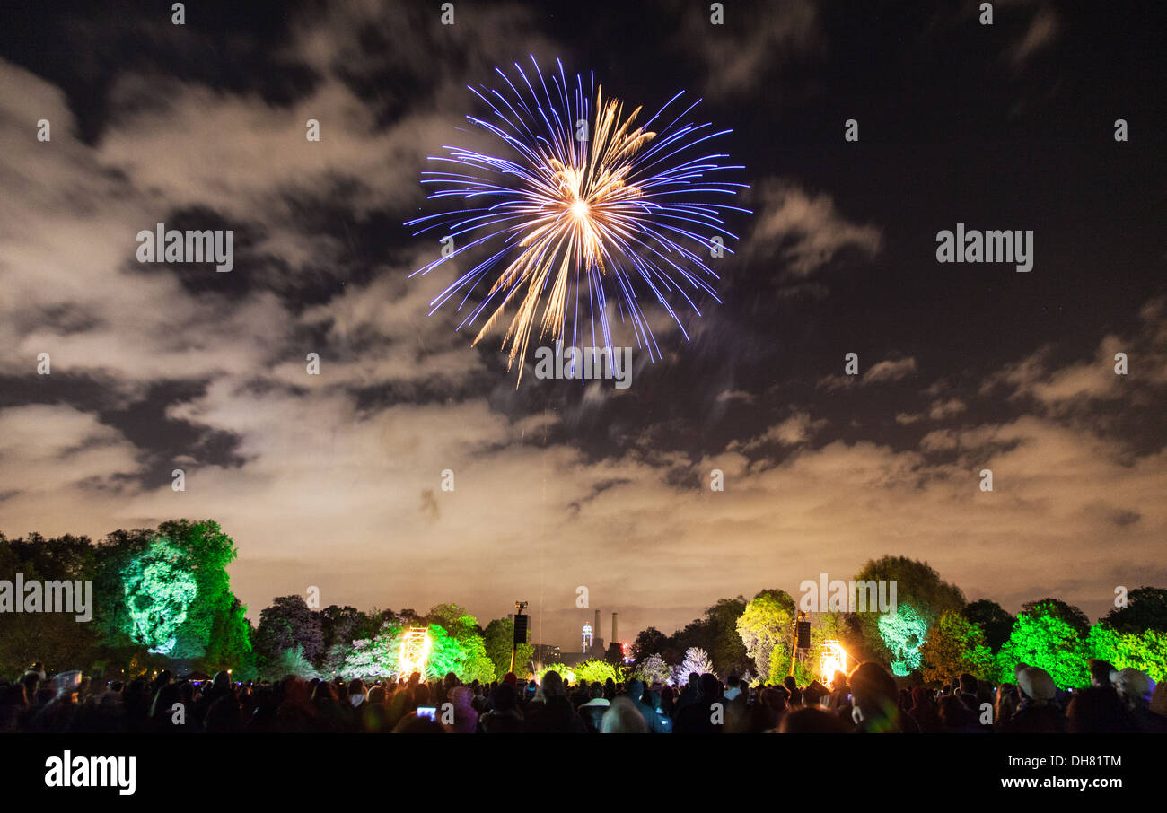 Battersea Park Fireworks 2013 London Stock Photo