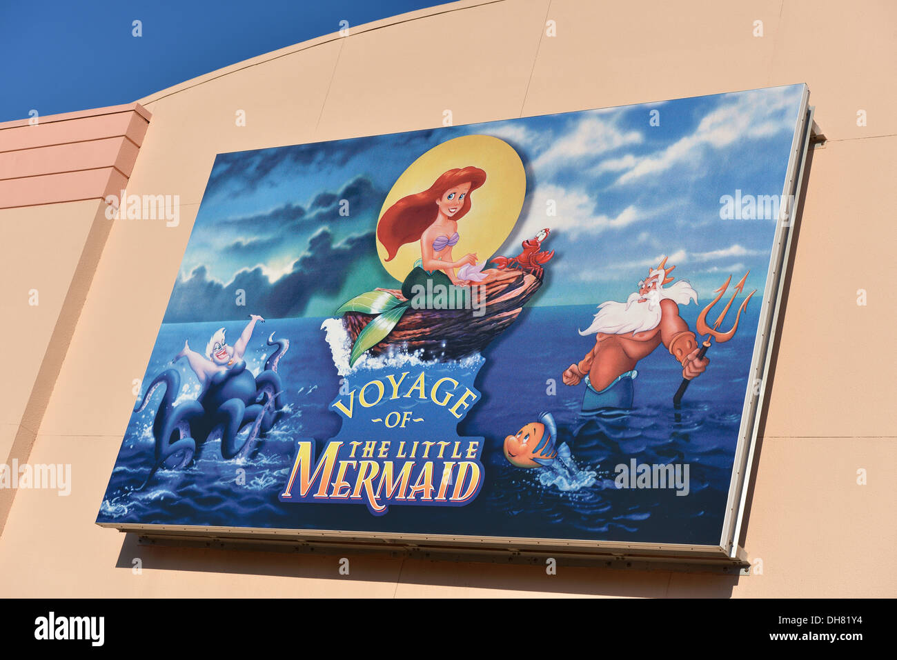 Voyage of the Little Mermaid Poster, Hollywood Studios, Disney World Resort, Orlando Florida Stock Photo