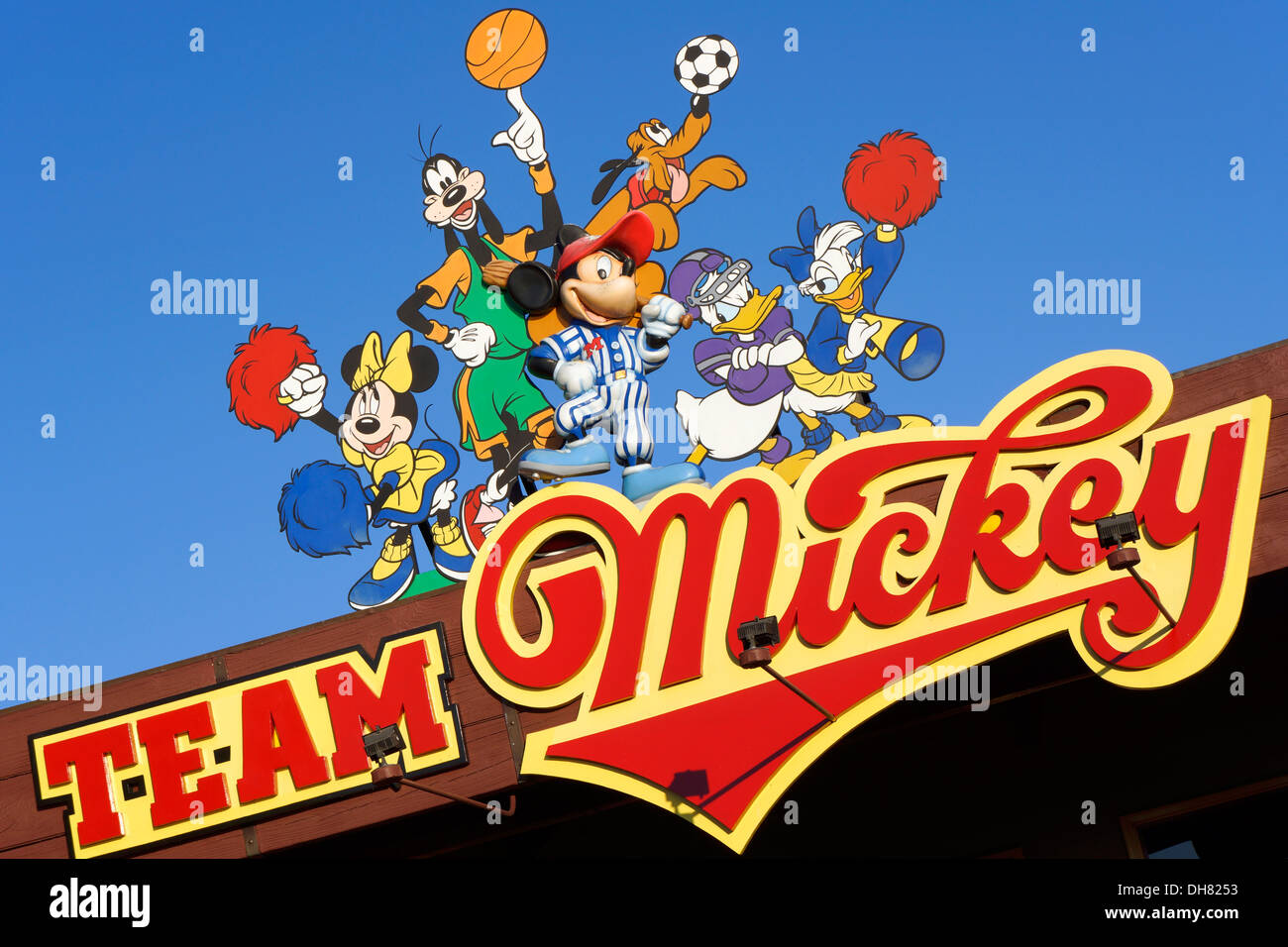 Team Mickey Athletic Club, Downtown Disney Marketplace, Disney World Resort, Orlando Florida Stock Photo