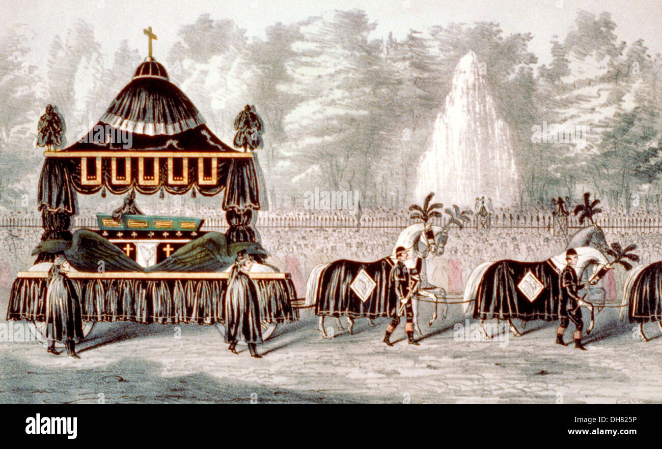 The magnificent O'Connell funeral car: passing the park in New York City, on Wednesday, September 22nd 1847 Stock Photo