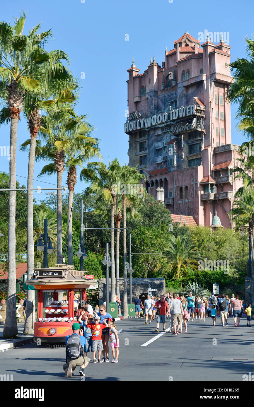 Hollywood Tower Hotel, at Hollywood Studios, Disney World Resort, Orlando Florida Stock Photo