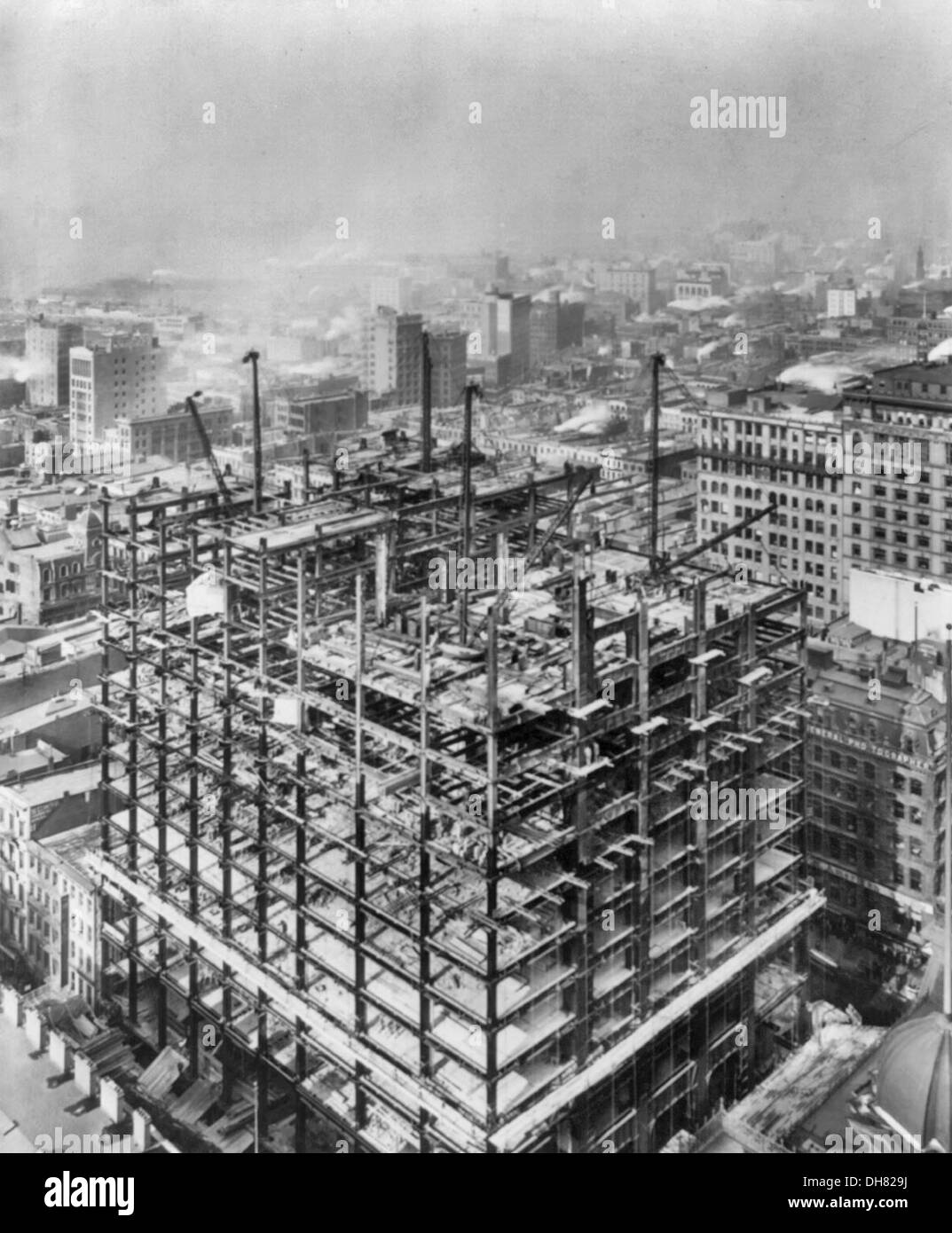 Woolworth Building under construction, New York City, February 2, 1912. Stock Photo