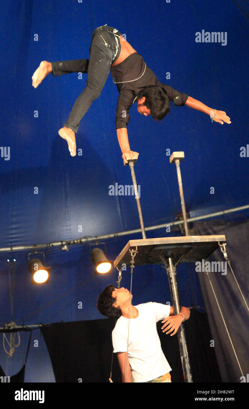 Circus performance in cambodia Stock Photo