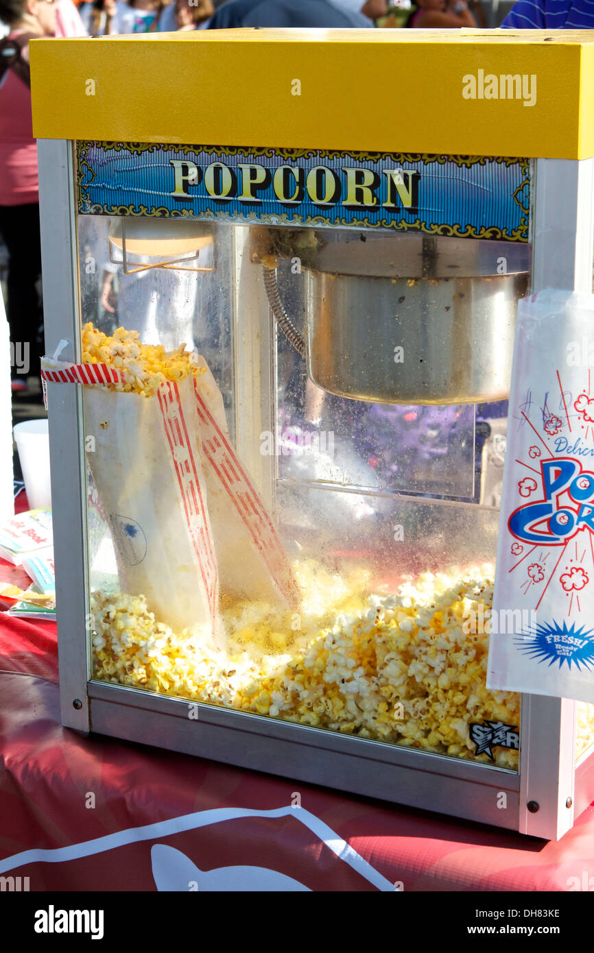 A popcorn machine at the Tustin Dino dash event in Southern