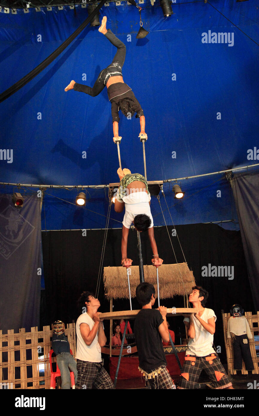 circus performance in Cambodia Stock Photo