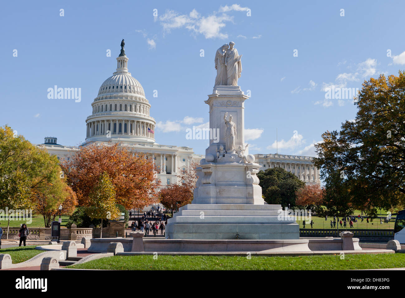 Statue of Grief and History of the Peace Monument at the US Capitol grounds - Washington, DC USA Stock Photo