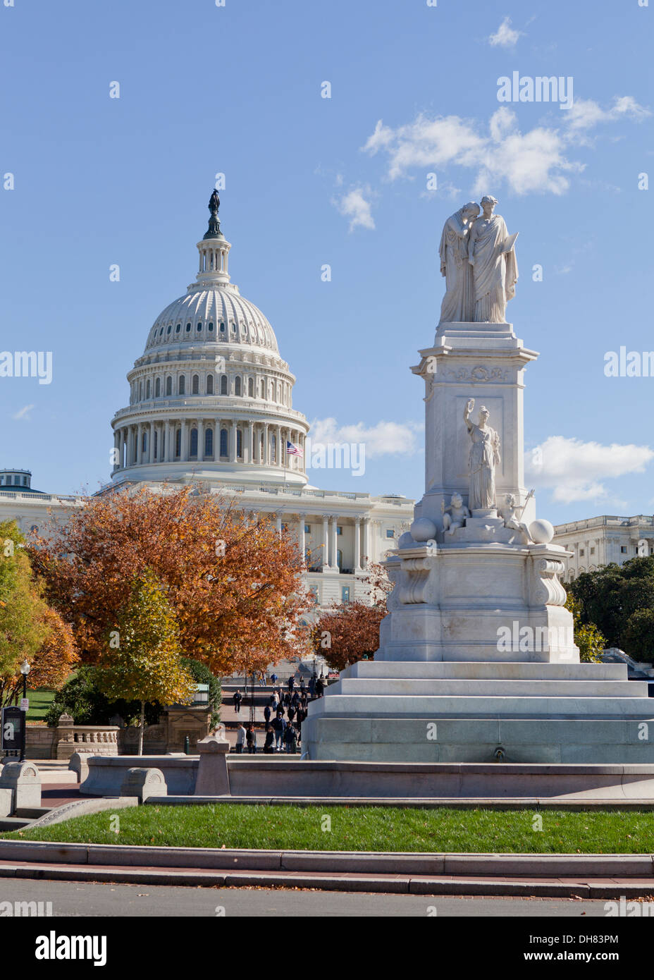 Statue of Grief and History of the Peace Monument at the US Capitol building grounds - Washington, DC USA Stock Photo