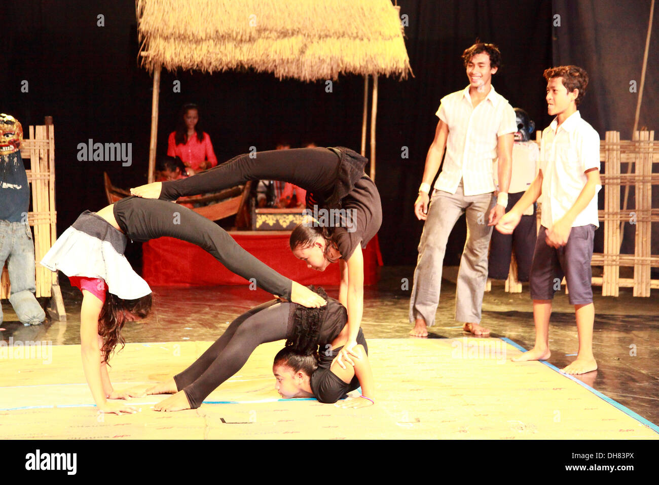 circus performance in Cambodia Stock Photo