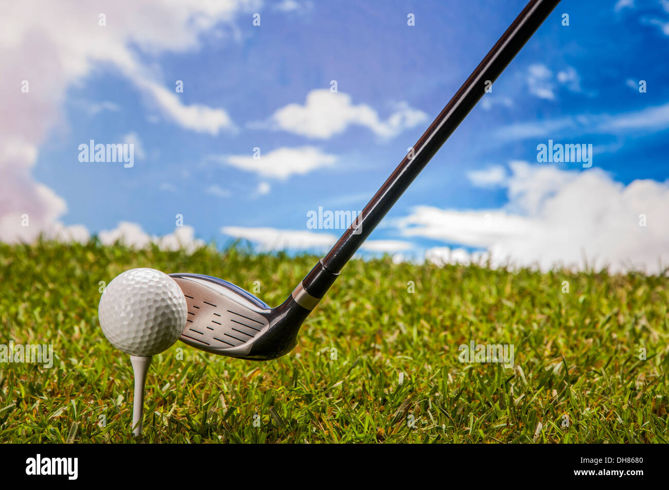 Golf stuff on green grass Stock Photo Alamy