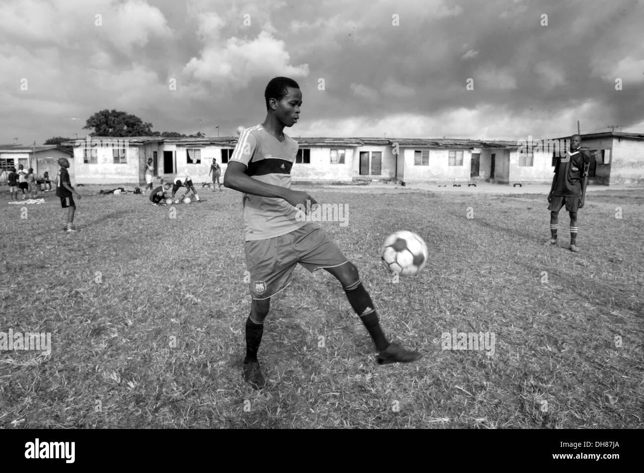 The late 1970sÃ¢Â€Â™ were the peak periods of my soccer career that I got invited to the Nigerian National football team camp Stock Photo