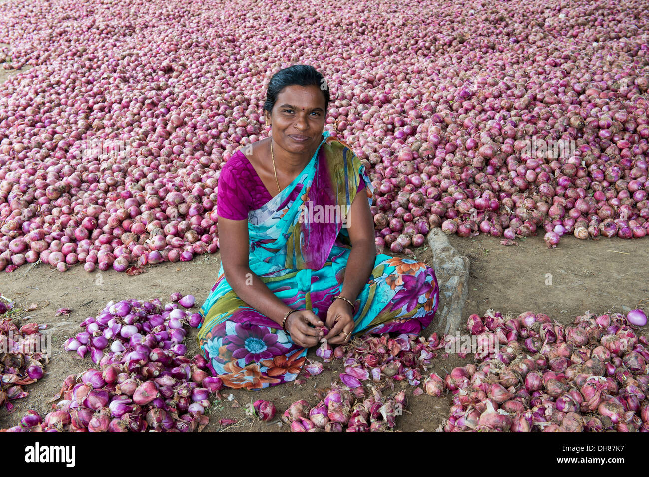 Indian woman peeling of an onion hi-res stock photography and images ...