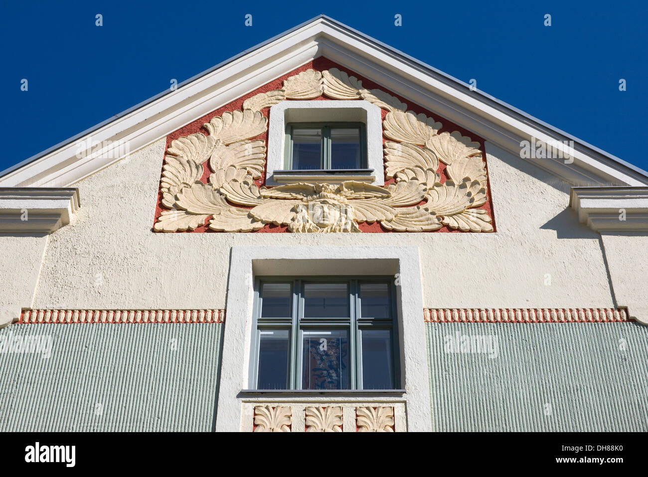 Art Nouveau facade in the district of Schwabing-West, Munich, Bavaria Stock Photo