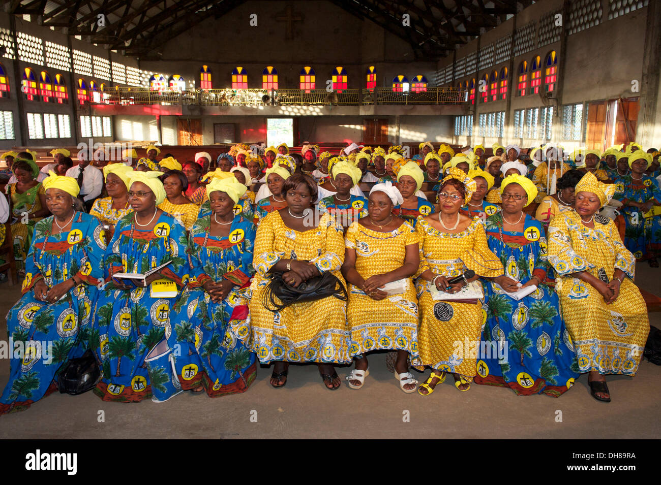 Women at a church service, Christian Women's Fellowship, CWF, Limbe, Cameroon, Africa Stock Photo