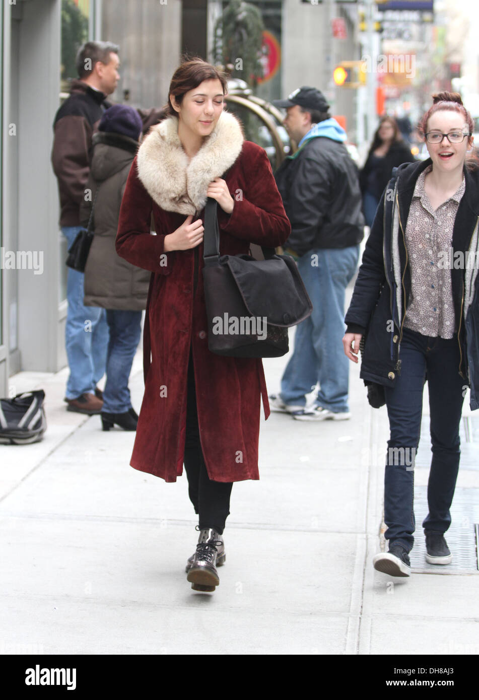 Canadian actress Katie Findlay leaving her SoHo hotel New York City, USA - 01.04.12 Stock Photo