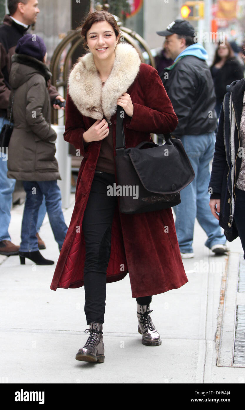 Canadian actress Katie Findlay leaving her SoHo hotel New York City, USA - 01.04.12 Stock Photo