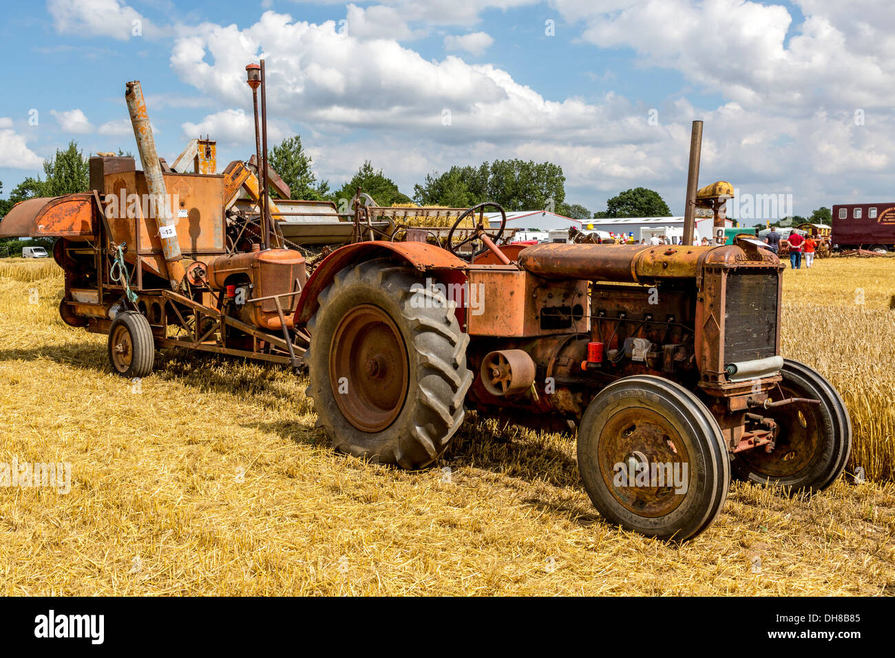 1939 Allis Chalmers B Series tractor pulling a 1945 All-Crop