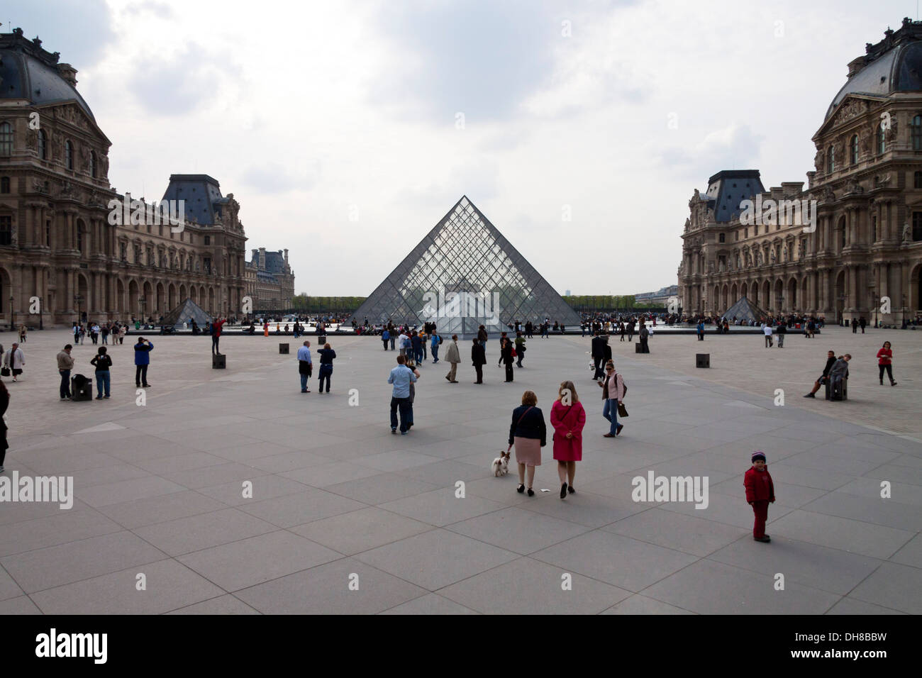 The Glass Pyramid of the Louvre Museum in Paris, France Stock Photo