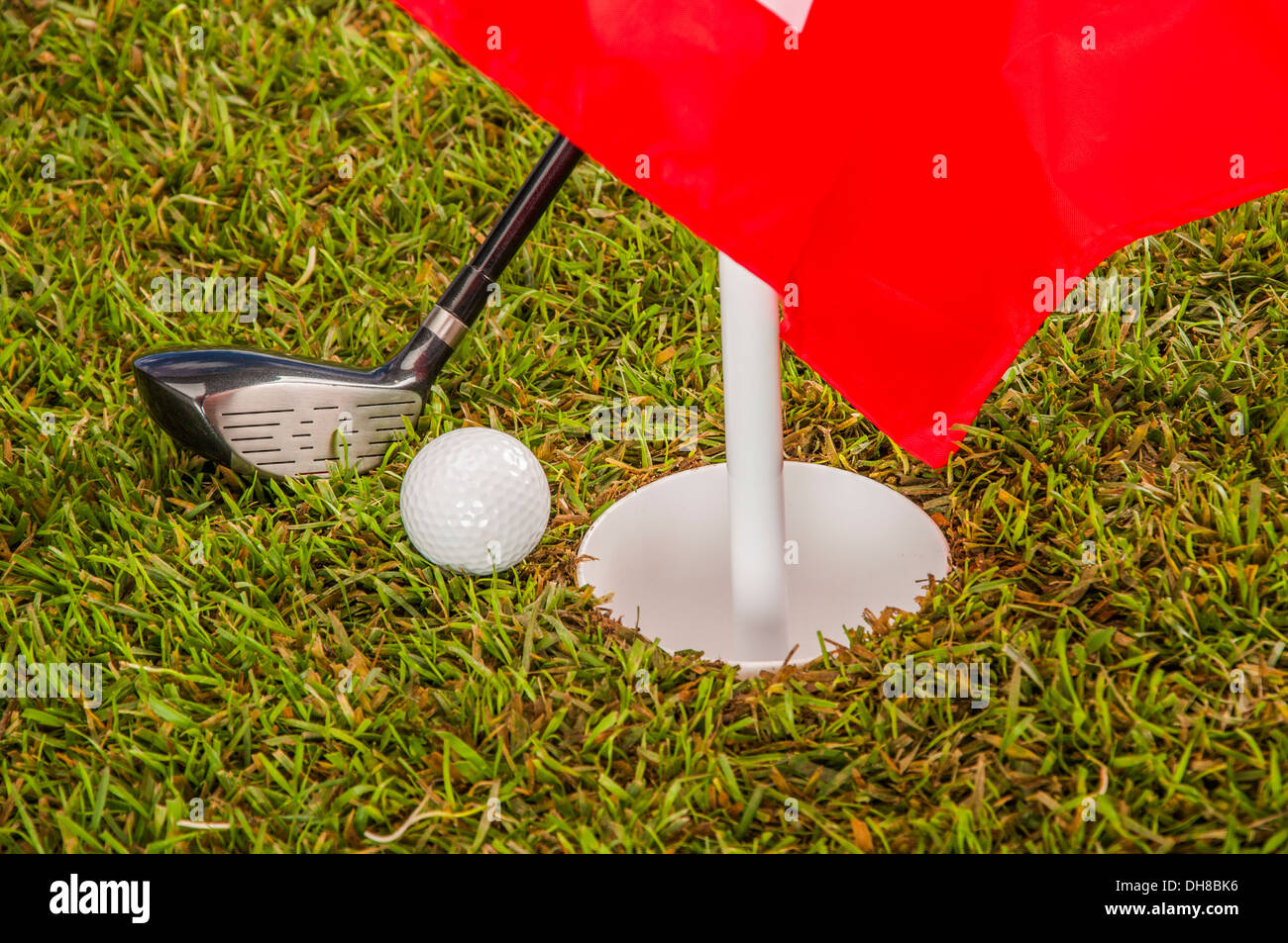 Golf stuff on green grass Stock Photo Alamy
