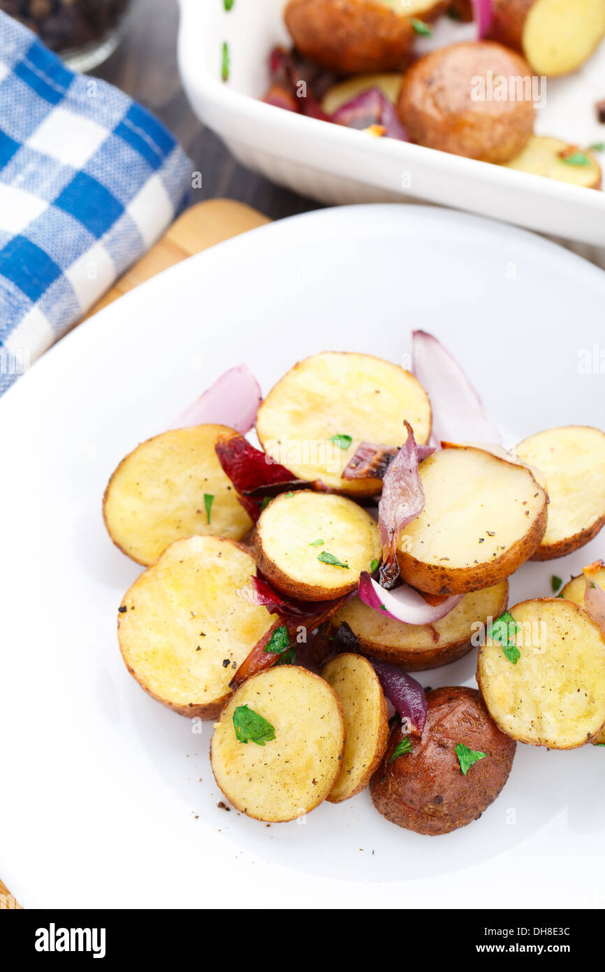 Baked potato with red onion Stock Photo Alamy