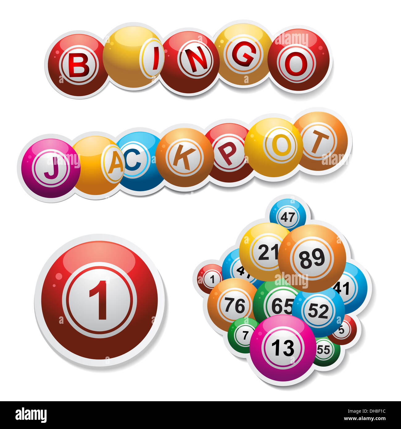 bingo ball sticker set Stock Photo Alamy