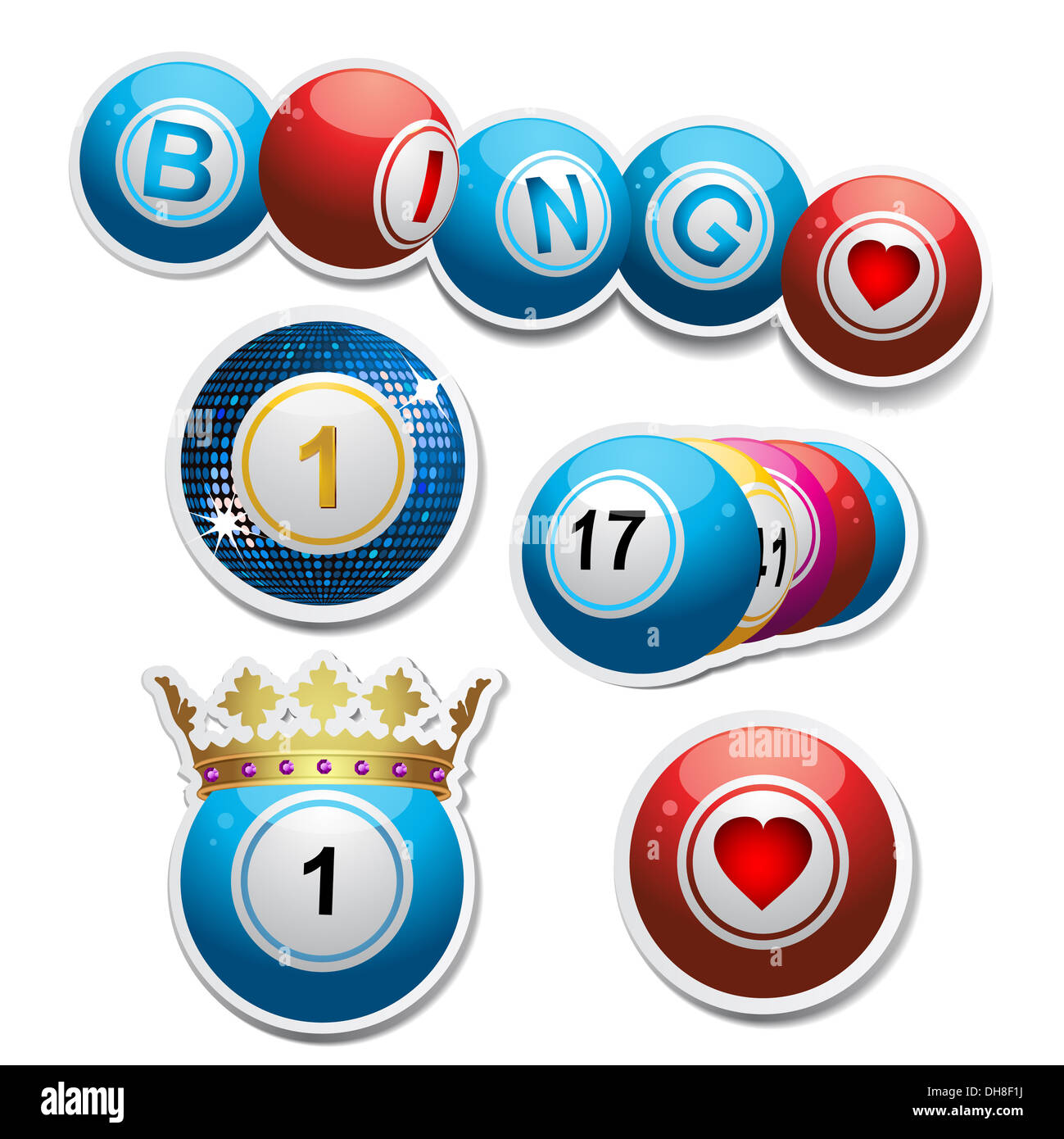bingo ball sticker set Stock Photo Alamy