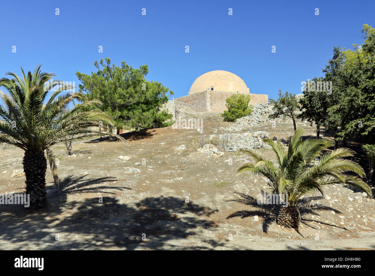 Mosque of Sultan Ibrahim Han inside the Venetian Fortress, Palekastro, Rethymno region, on the island of Crete, Greece. Stock Photo