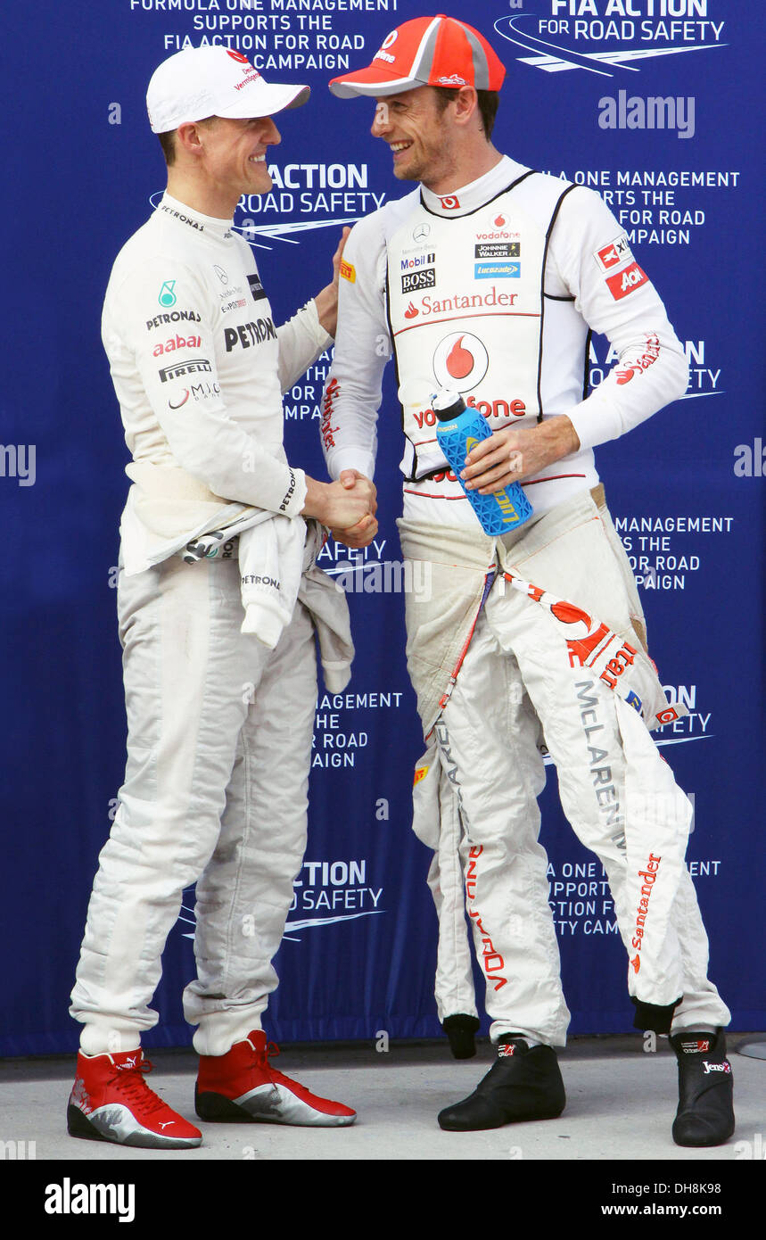 Michael Schumacher and Jenson Button Malaysian mula One