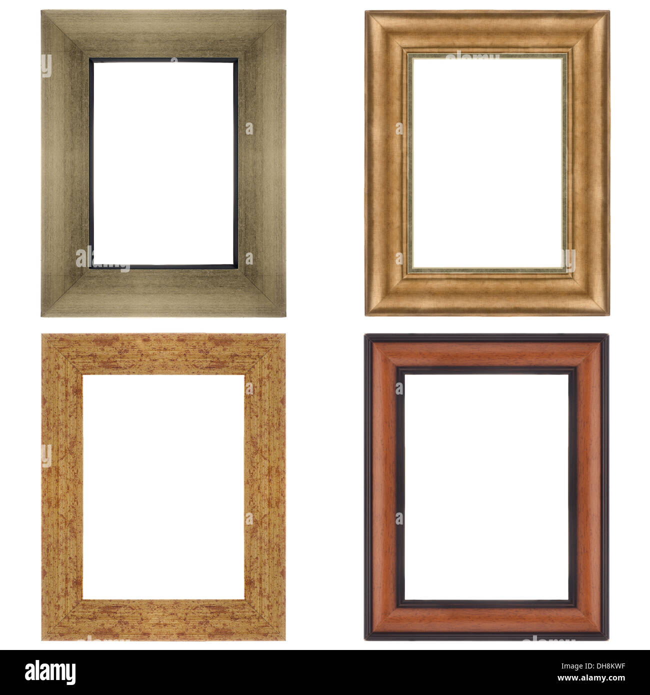 Four Picture Frames Isolated On White Background Stock Photo Alamy