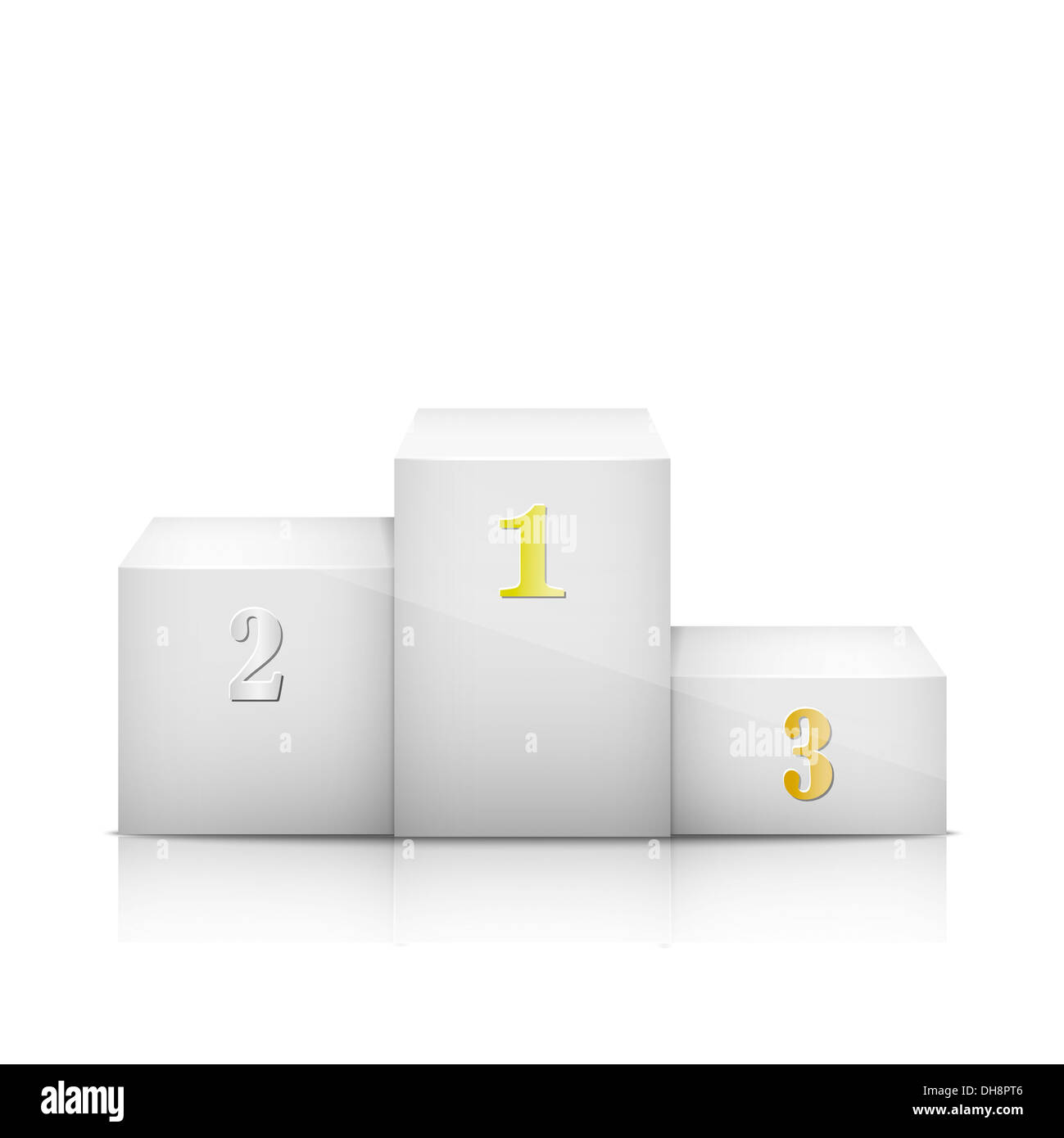 White Olympic Pedestal With Numbers Stock Photo