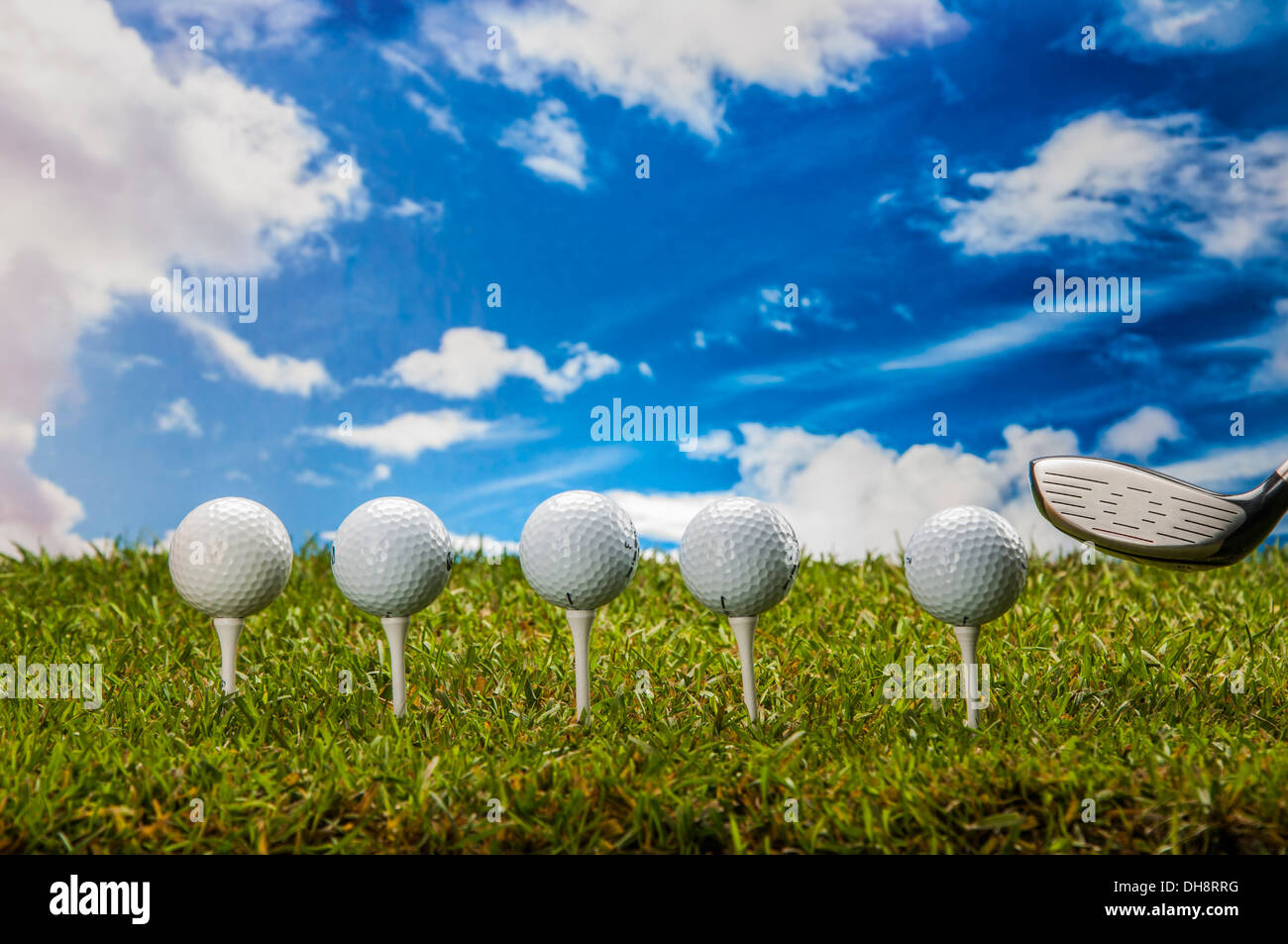 Golf stuff on green grass Stock Photo Alamy