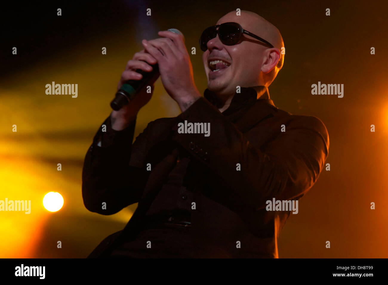 Pitbull performing on stage at the Ricoh Coliseum Toronto, Canada 28.